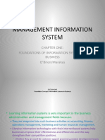 MANAGEMENT INFORMATION SYSTEM CHAPTER ONE FOUNDATIONS