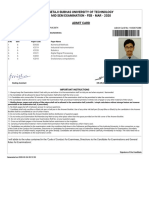 Netaji Subhas University of Technology Mid Sem Examination - Feb - Mar - 2020 Admit Card