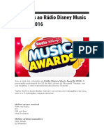 Indicados Ao Rádio Disney Music Awards 2016