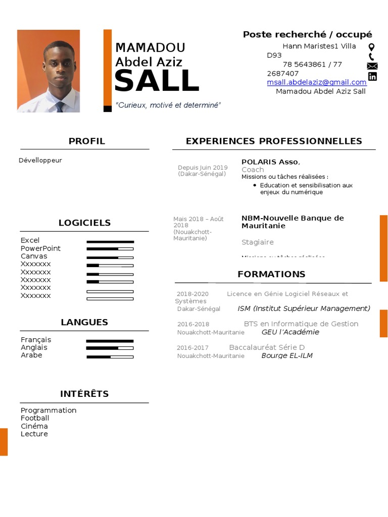50 Modele Cv Doue Pdf Age De L Information Ingenierie Informatique