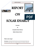 ON Solar Enargy: Presented by Deepankar Kumar Sharma Skyline Business School