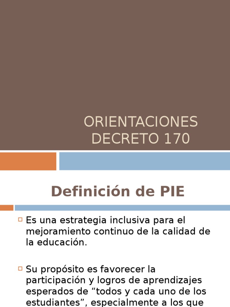 Orientaciones Decreto 170 | PDF | Evaluación | Planificación