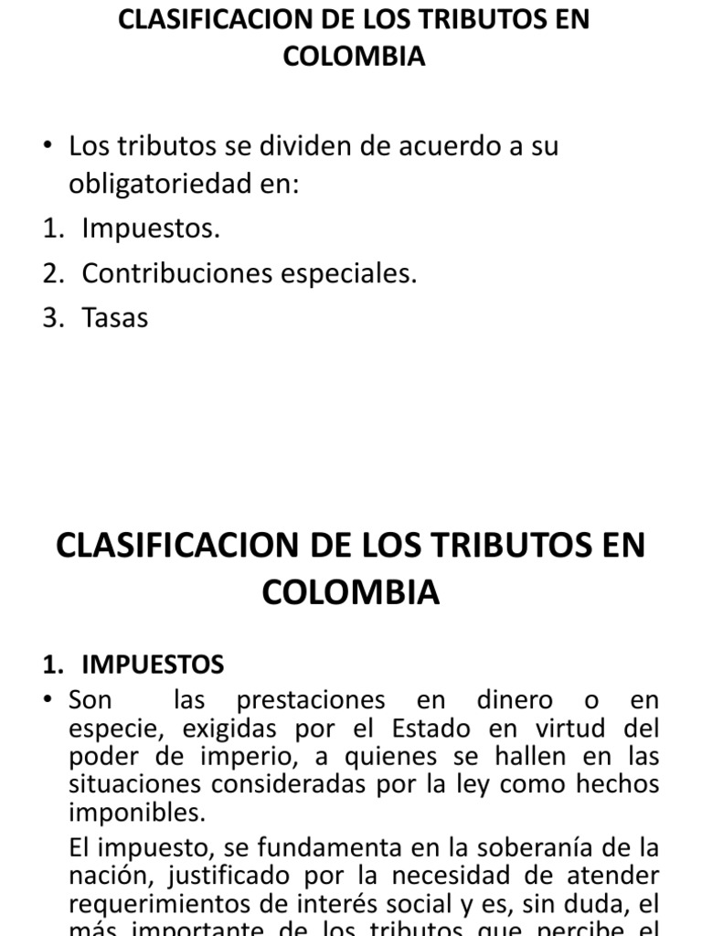 Clasificacion de Los Tributos PDF | PDF | Impuesto sobre la renta ...