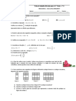 Ficha de trabalho matemática com equações e funções