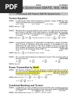 O Q (Gate, Ies, Ias) : Bjective Uestions Previous 20-Years GATE Questions Torsion Equation