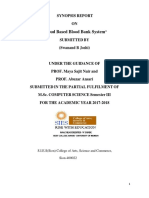 Cloud Based Blood Bank System: Synopsis Report ON " " Submitted by (Swanand B Joshi)