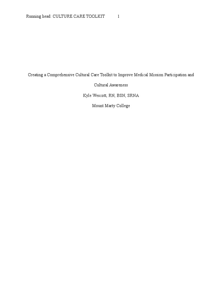 Cultural Care Toolkit for Medical Missions | PDF | Health Care | Nursing