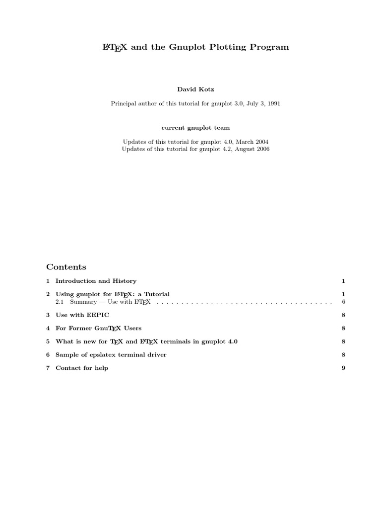 Using Gnuplot with LaTeX | PDF | Te X | Input/Output