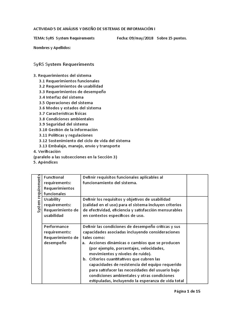 SYSTEM REQUIREMENTS SPECIFICATION SYRS EXAMPLE visual data 5