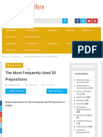 The Most Frequently Used 50 Prepositions - English Study Here