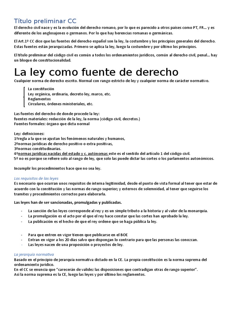 Tema 4. La Ley | PDF | Fuentes del derecho | Legislación