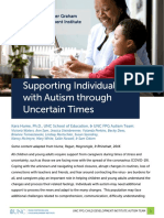 Supporting Individuals With Autism Through Uncertain Times
