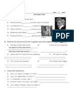 00 Worksheet Past Simple BE