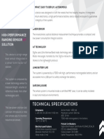 Tec Hnical Spec Ifications: High Performance Ranging Sensor Solution