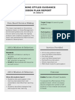 Learning Styles Guidance Lesson Plan Report: Data-Based Decision Making