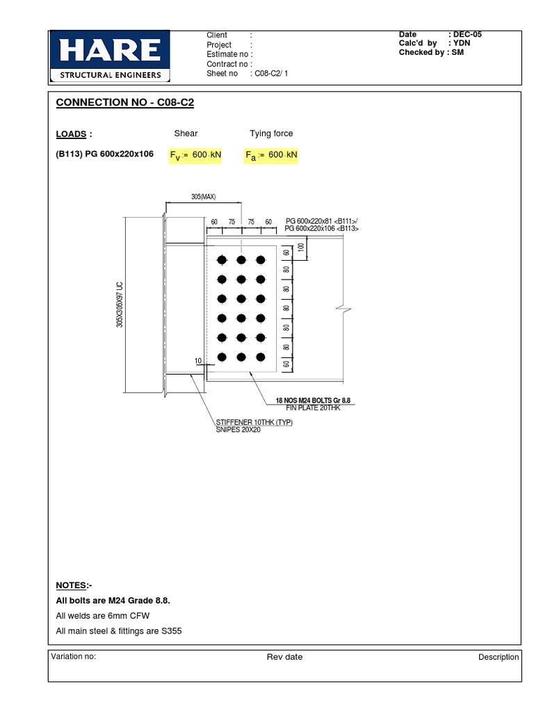 Structural Connection Design Analysis | PDF | Beam (Structure ...