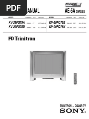 Sony Kv29fq75 Service Manual