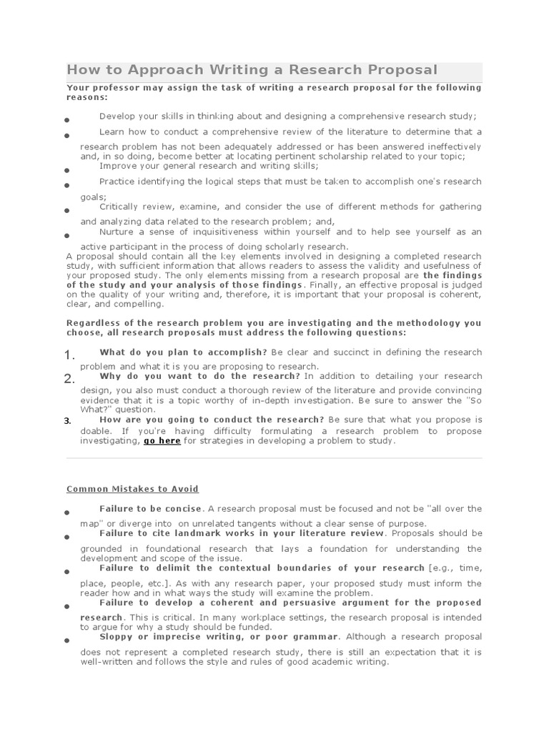 How To Approach Writing A Research Proposal | PDF | Justification ...