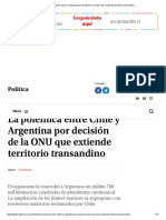 La Polemica Entre Chile y Argentina Por Decision de La ONU Que Extiende Territorio Transandino PDF