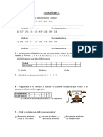 Estadística 1: - Ordena Los Siguientes Datos de Menor A Mayor