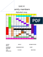 Unit 4 Family Members: Alphabet Soup