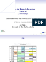 Cours de Base de Donn Ees Cours n.1: L2 Informatique