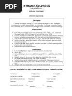 It Master Solutions: Application Form