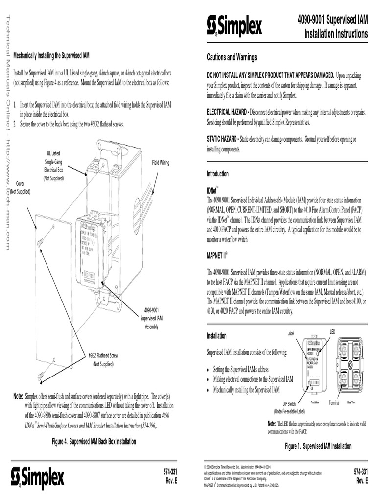 4090-9001 Supervised IAM Installation Manual Rev E PDF | PDF ...