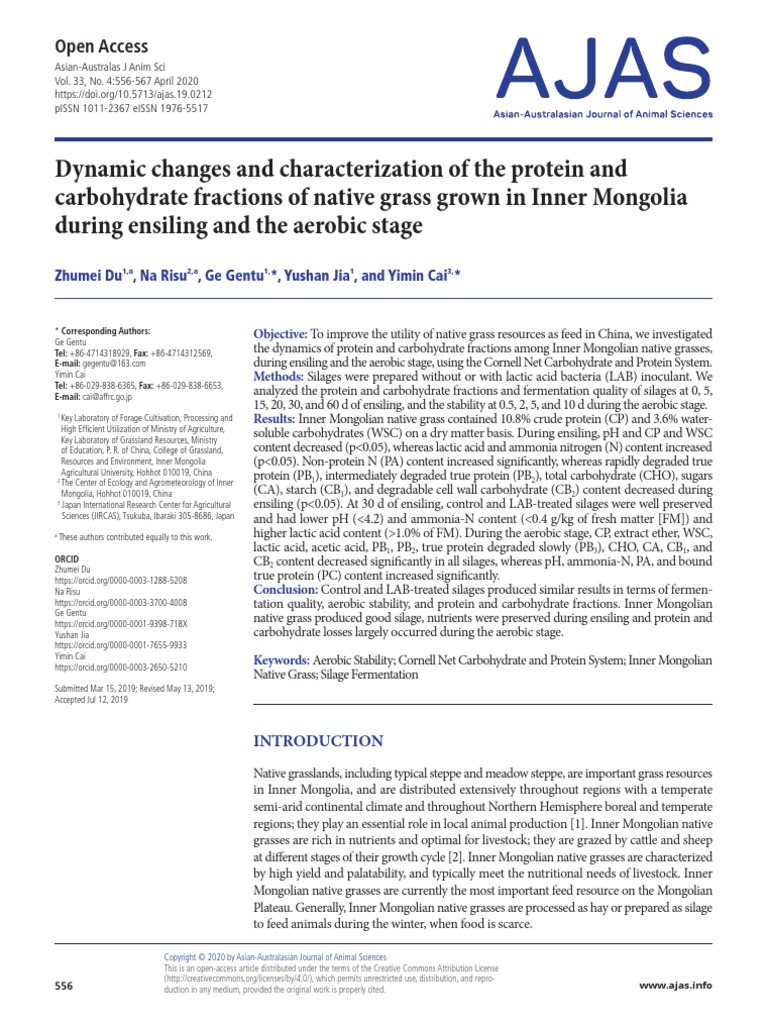 Du Et Al 2020 | PDF | Hay | Fermentation