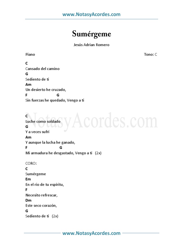 Sumergeme Jesus Adrian Romero PDF | PDF