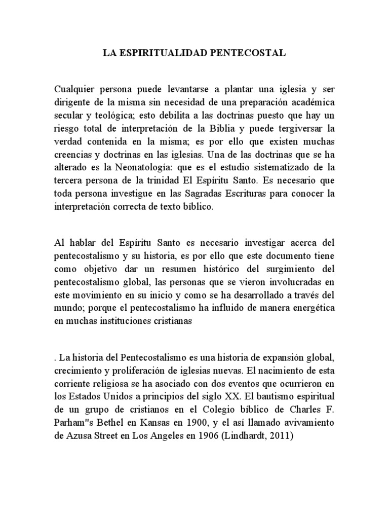 Historia del Pentecostalismo Global | PDF | Pentecostalismo | Familias ...