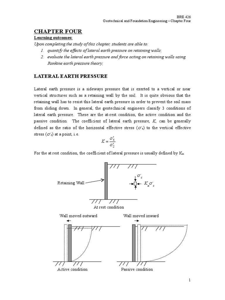 Lateral Earth Pressure in Retaining Walls | PDF | Geotechnical ...