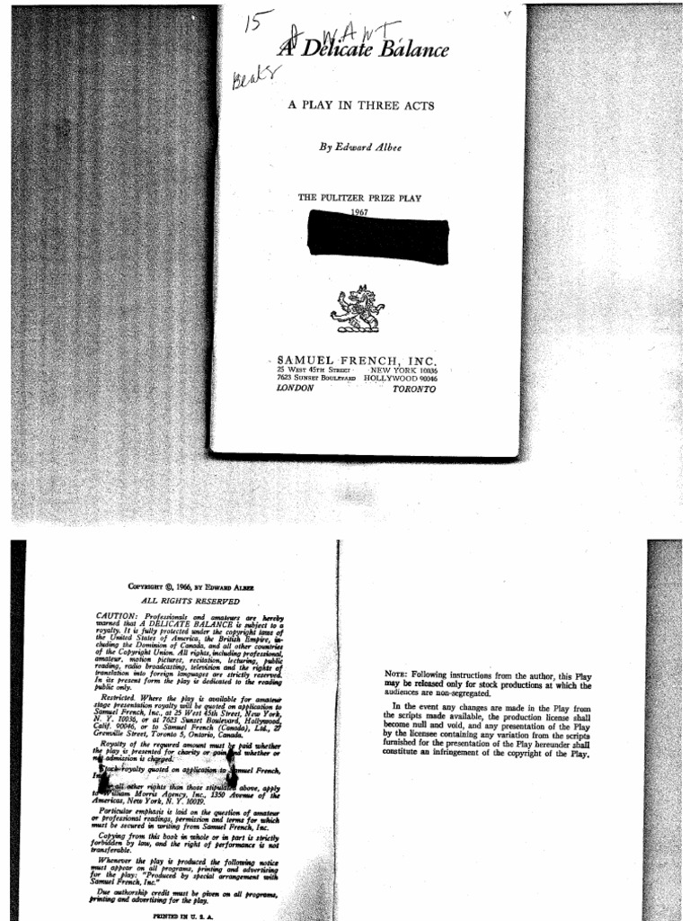 A Delicate Balance Pdf