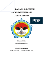 Tugas Bahasa Indonesia Mengidentifikasi Teks Resensi: Nadila Prastika Dewi