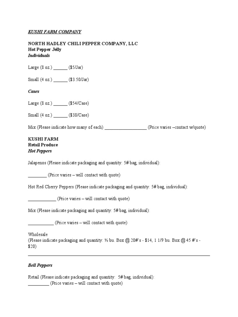 Business Order Form | PDF