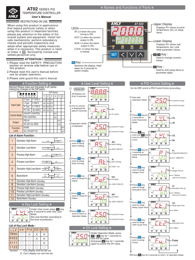 AT02 Series PID Controller Manual | PDF | Mechanical Engineering ...