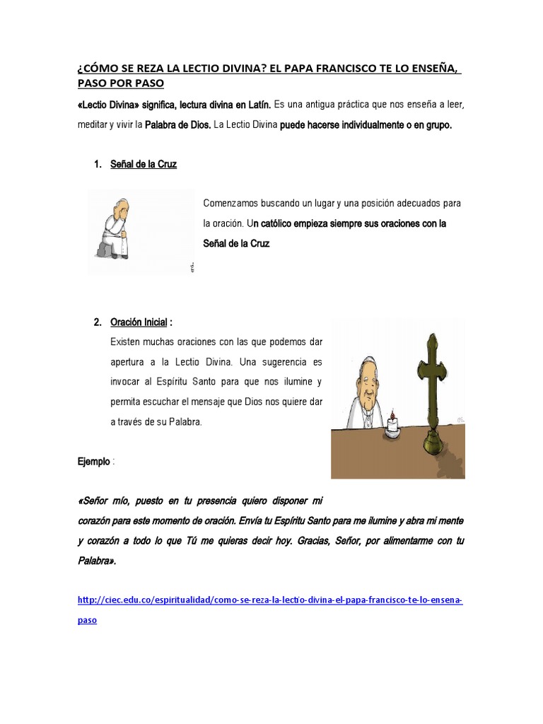 Pasos para la Lectio Divina | PDF | Oración | María, madre de Jesús