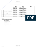 Time Table English Preparation Test For Police Academy: Latihan Soal Tenses