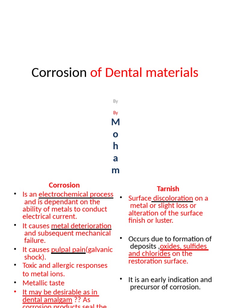 An InDepth Analysis of the Causes and Forms of Corrosion in Dental Materials PDF Corrosion