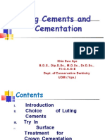 Luting Cements and Cementation