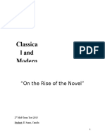 Classica L and Modern: "On The Rise of The Novel"