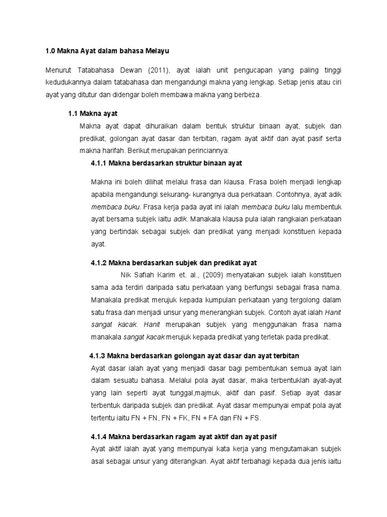 Makna Ayat Dalam Bahasa Melayu Pdf