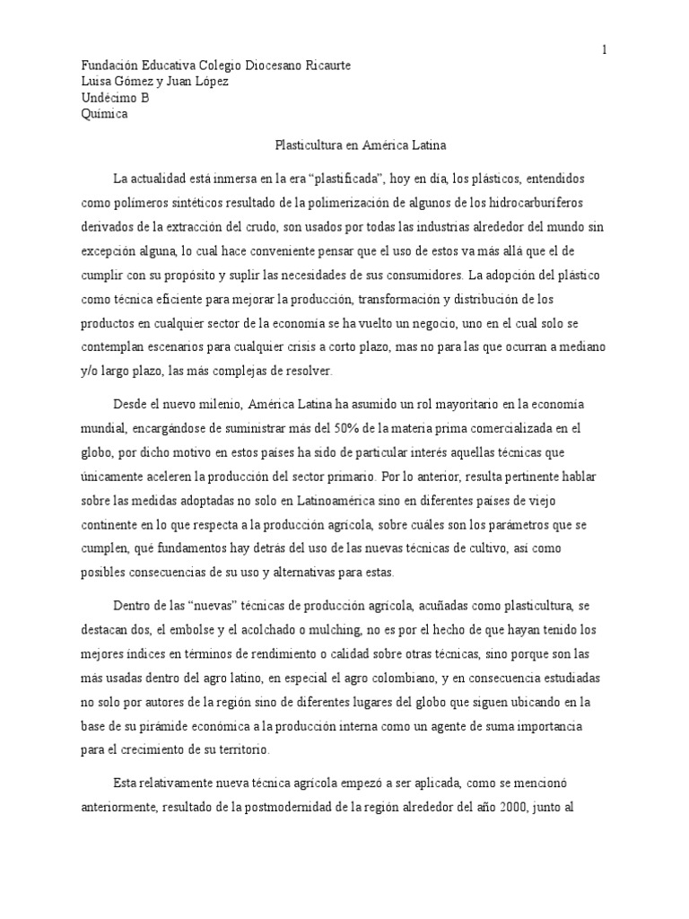 Impacto de la Plasticultura en Agricultura | PDF | El plastico ...
