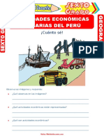 Actividades Económicas Primarias Del Perú para Sexto Grado de Primaria