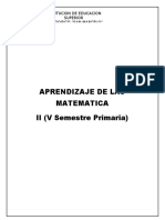 APRENDIZAJE DE LAS MATEMATICA II V Sesmtre