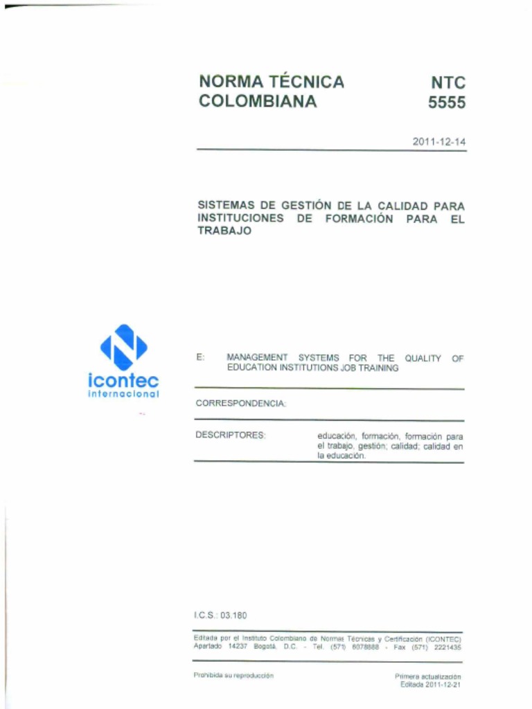 NTC 5555-2011 | PDF