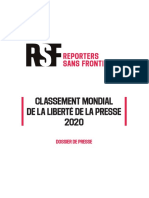 Classement RSF 2020