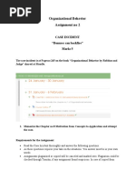 Organizational Behavior Assignment No 2: Case Incident "Bonuses Can Backfire" Marks 5