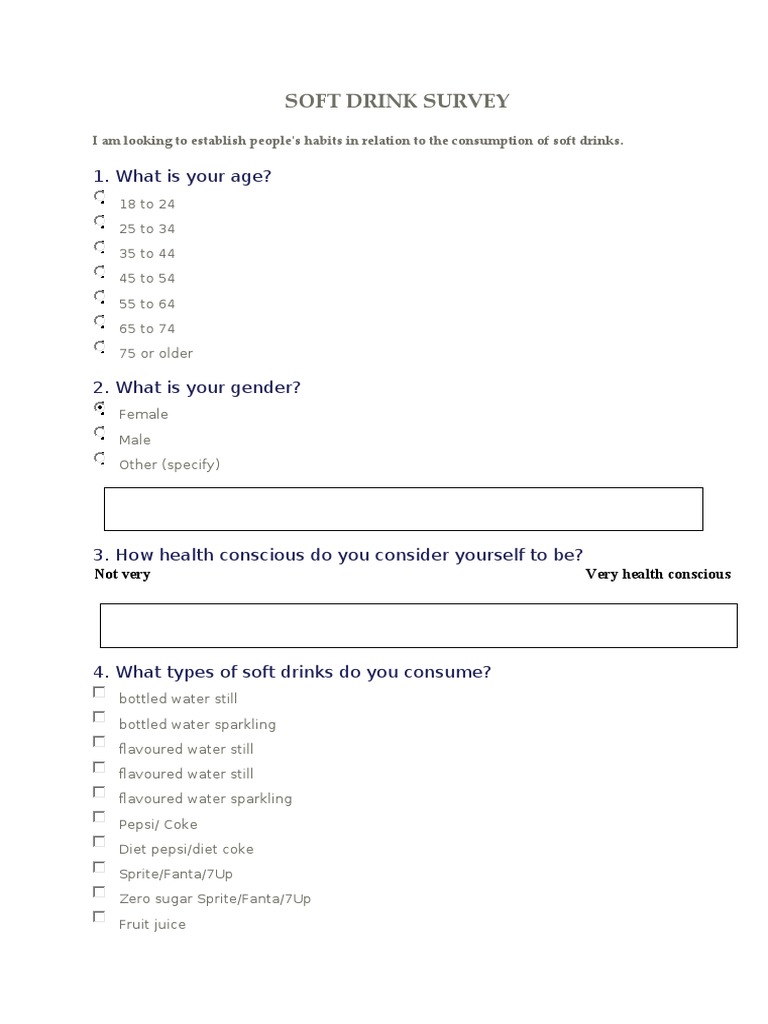 Soft Drink Survey