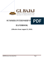 Summer Internship Policy Handbook 2018